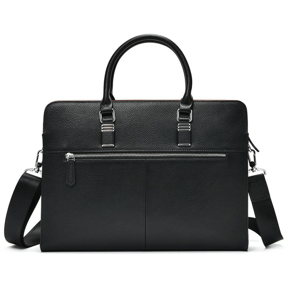 Porte-documents cuir homme Valmont – Sac ordinateur élégant noir