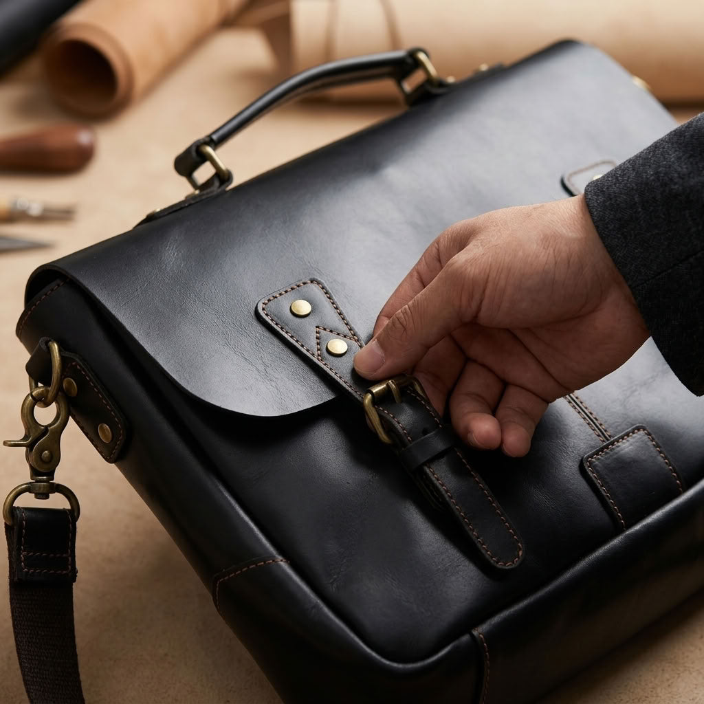 Sacoche reporter en cuir homme noir – Le Reporter VALMONT OFFICIEL