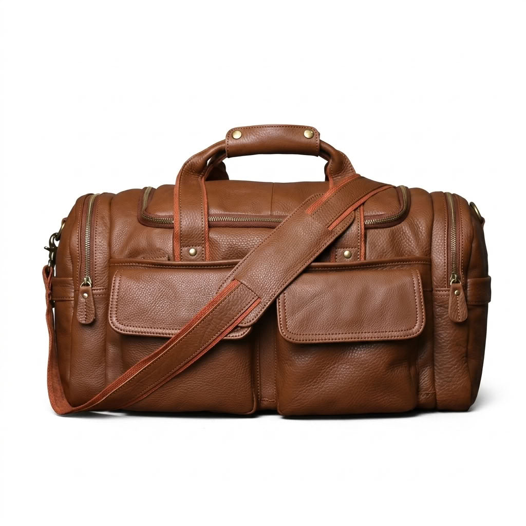 Sac de Voyage Homme en Cuir Marron "Auguste" | VALMONT VALMONT
