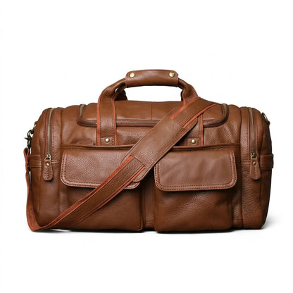Sac de Voyage Homme en Cuir Marron "Auguste" | VALMONT VALMONT