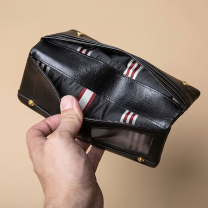 Portefeuille long cuir homme noir "Le Confident" VALMONT