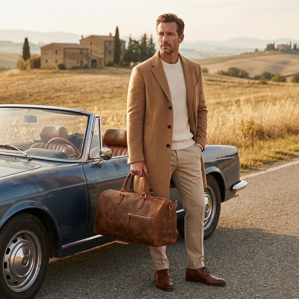 Sac de Voyage Weekend Homme en Cuir Marron "Héritage" | VALMONT VALMONT