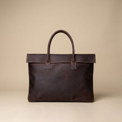 Sac à main homme en cuir Cognac – L'Épuré