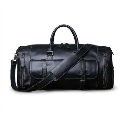 Sac Weekender Cuir Crazy Horse Noir | VALMONT VALMONT OFFICIEL
