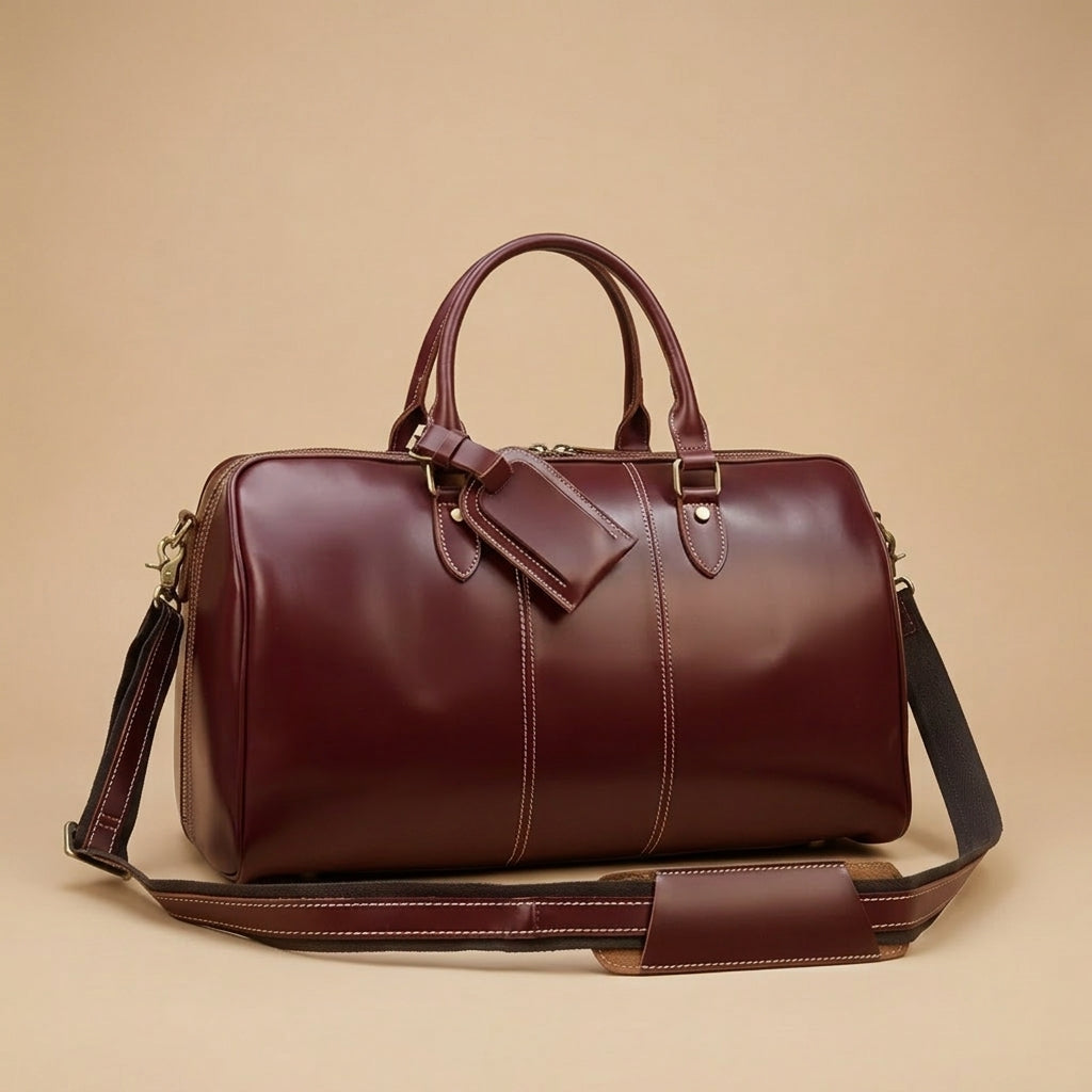 Sac de voyage Bordeaux VALMONT | Cuir Véritable
