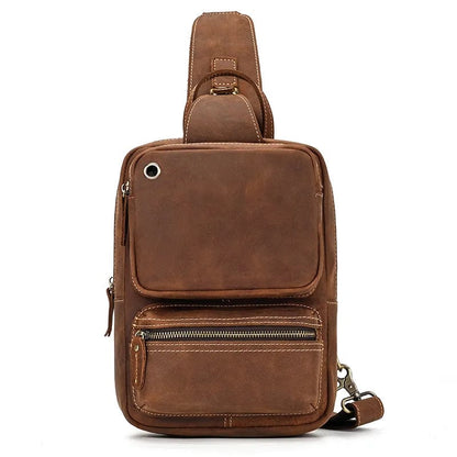 Sac Banane Homme en Cuir Véritable Marron "Matteo" | VALMONT VALMONT