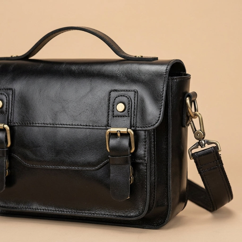 Sac Messager Rétro en Cuir Crazy Horse | VALMONT VALMONT