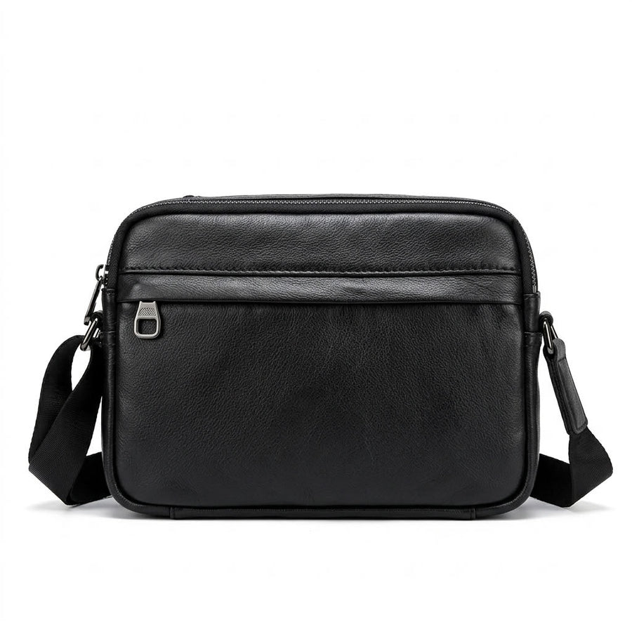 Sacoche bandoulière cuir homme noir "Le Flâneur" VALMONT