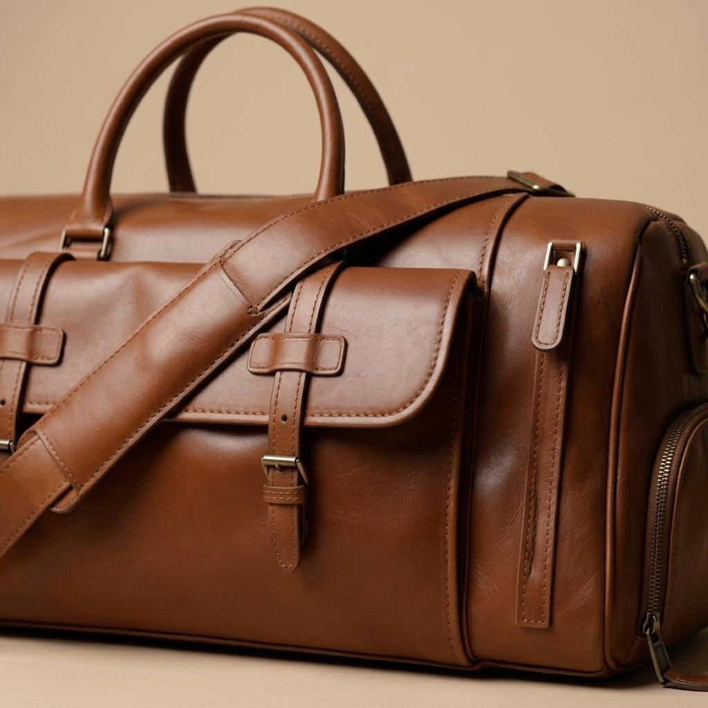 Sac Weekender Cuir Crazy Horse Marron | VALMONT
