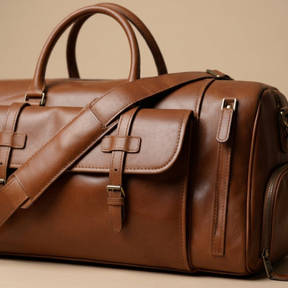 Sac Weekender Cuir Crazy Horse Marron | VALMONT