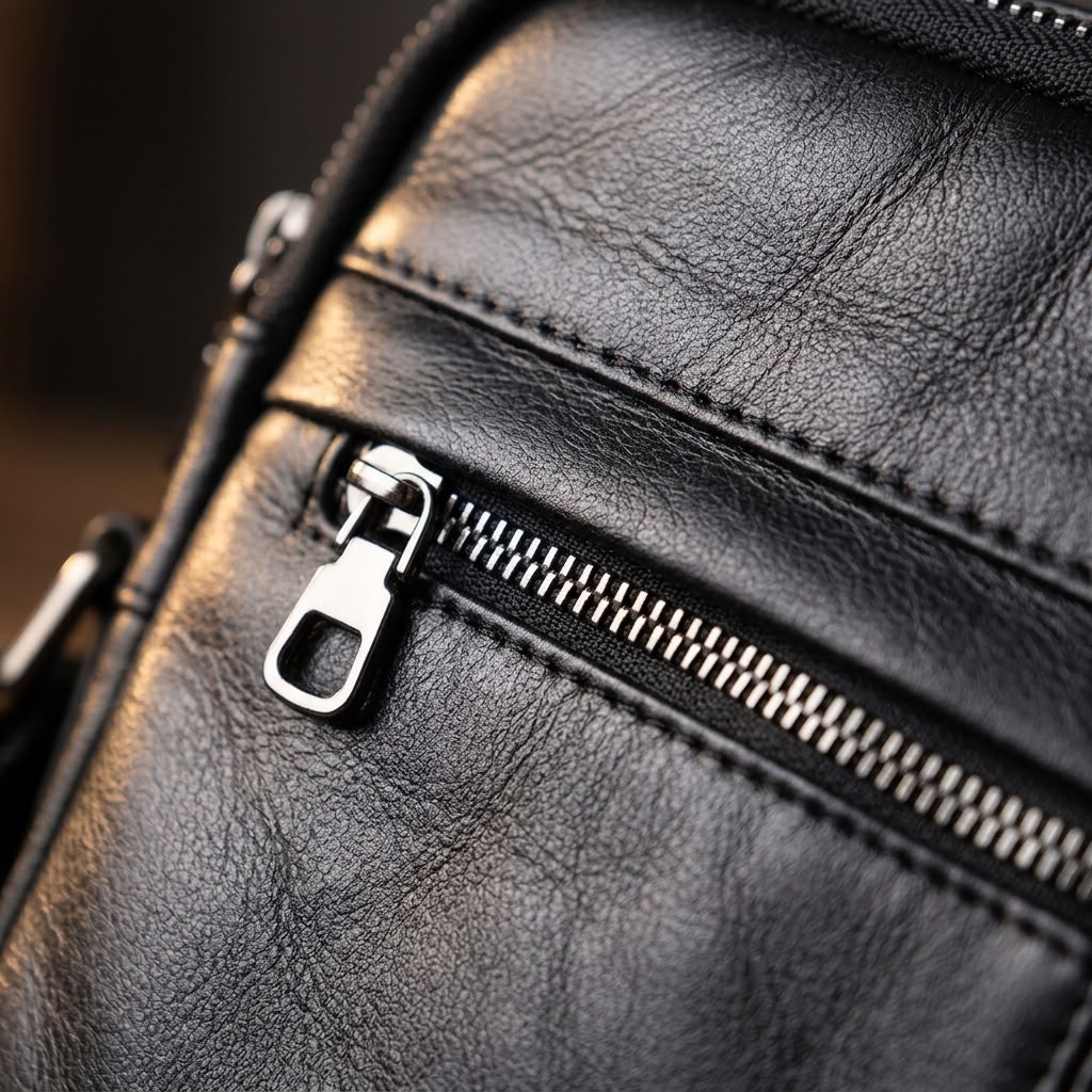 Sacoche bandoulière cuir homme noir "Le Flâneur" VALMONT