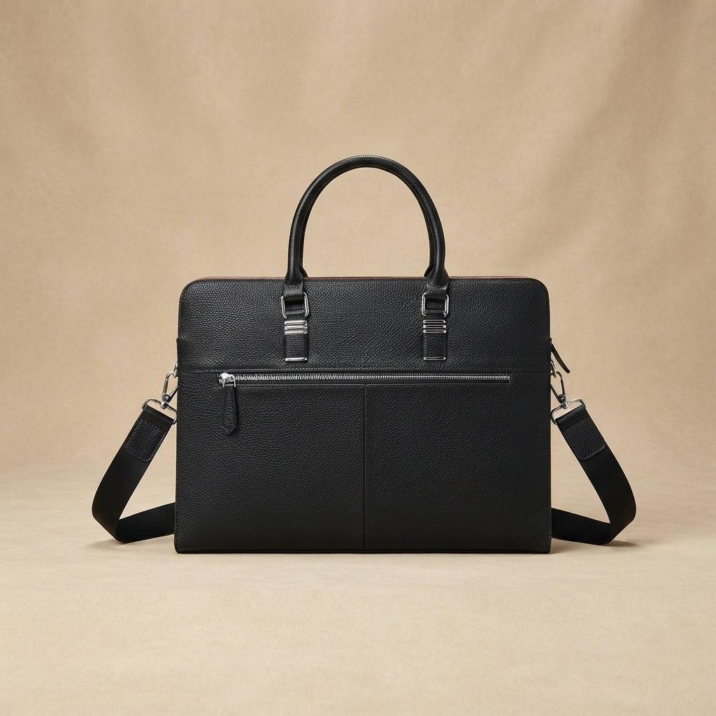 Porte-documents cuir homme VALMONT | Sac ordinateur élégant noir VALMONT OFFICIEL