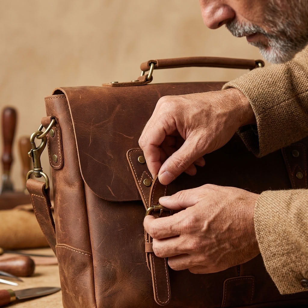 Sacoche reporter en cuir homme marron – Le Reporter VALMONT OFFICIEL
