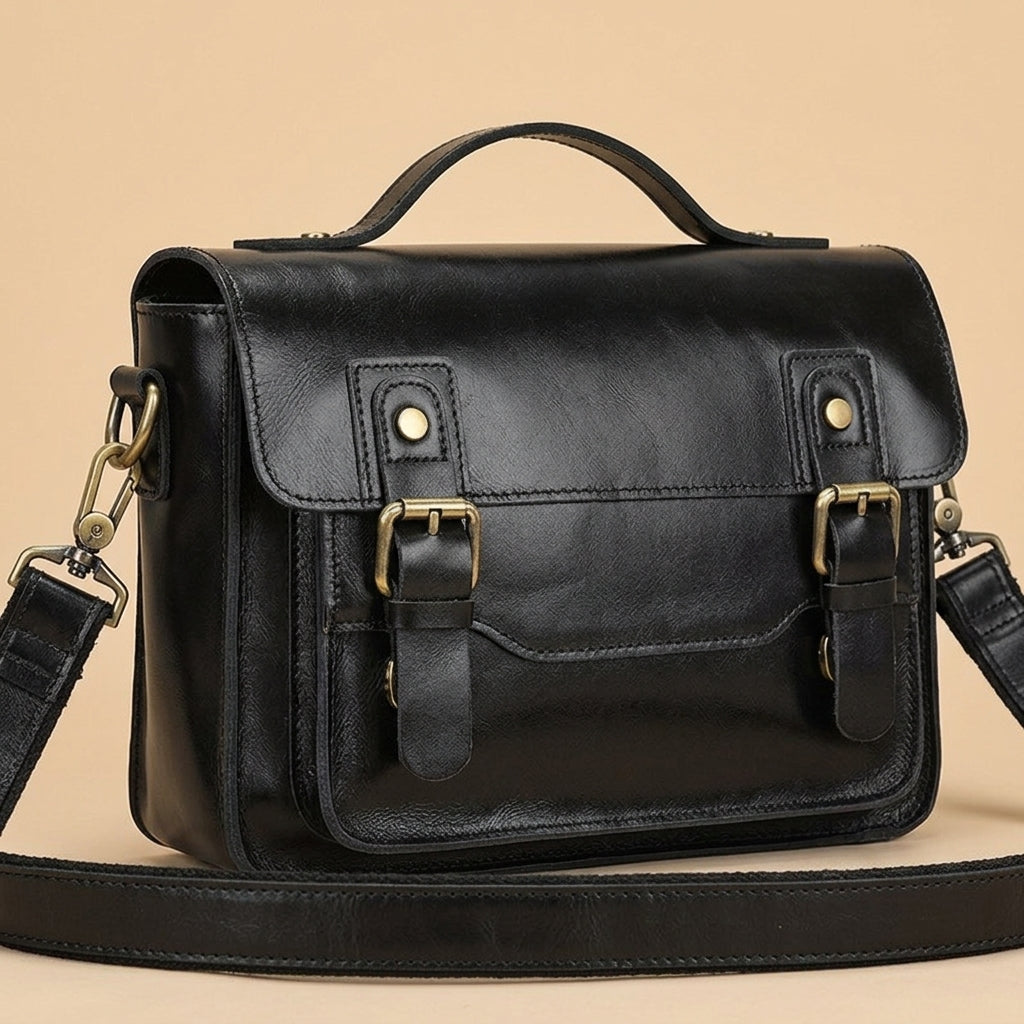 Sac Messager Rétro en Cuir Crazy Horse | VALMONT VALMONT