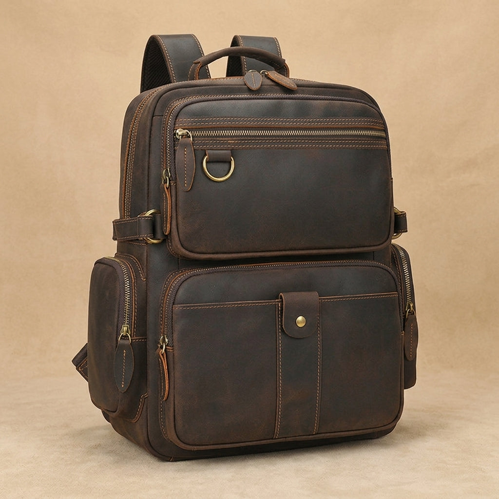 Sac à dos Homme en Cuir Vintage | Modèle Grand Voyageur VALMONT VALMONT OFFICIEL