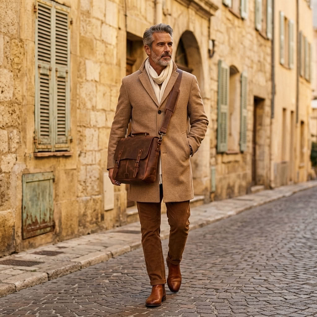 Sacoche reporter en cuir homme marron – Le Reporter VALMONT OFFICIEL