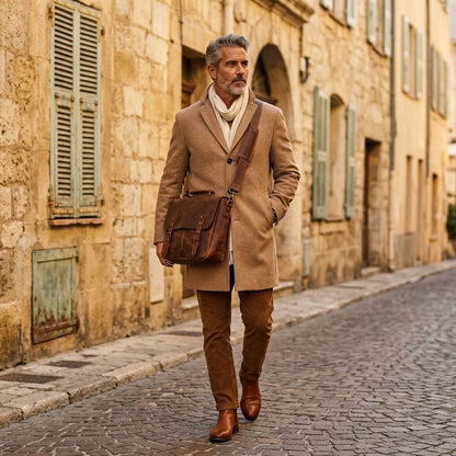 Sacoche reporter en cuir homme marron – Le Reporter VALMONT OFFICIEL