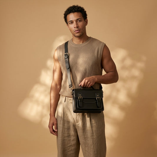 Sac Messager Rétro en Cuir Crazy Horse | VALMONT