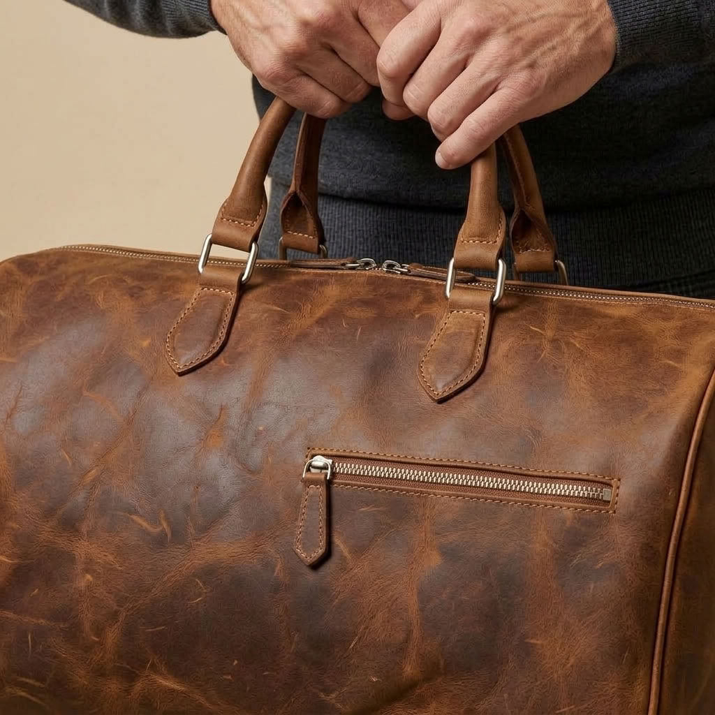 Sac de Voyage Weekend Homme en Cuir Marron "Héritage" | VALMONT VALMONT