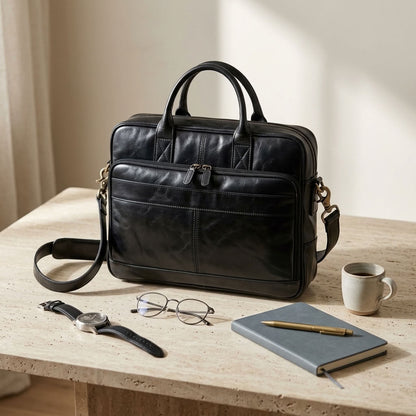 Cartable ordinateur homme en cuir – Le Chancelier VALMONT