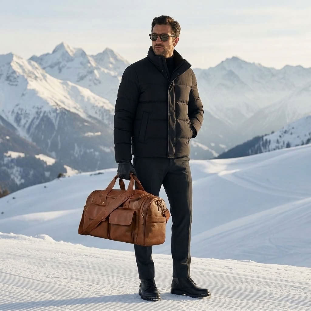 Sac de Voyage Homme en Cuir Marron "Auguste" | VALMONT VALMONT