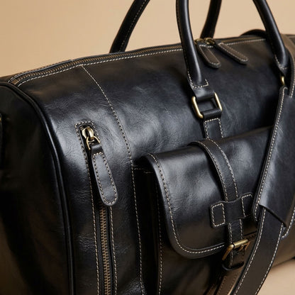 Sac Weekender Cuir Crazy Horse Noir | VALMONT VALMONT OFFICIEL