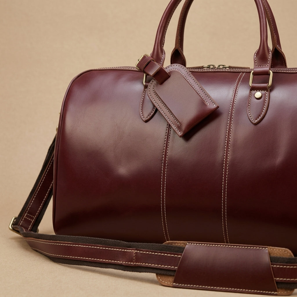 Sac de voyage Bordeaux VALMONT | Cuir Véritable