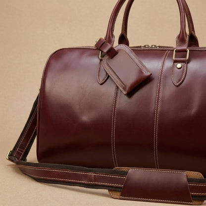 Sac de voyage Bordeaux VALMONT | Cuir Véritable