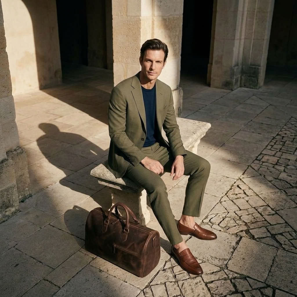Sac de Voyage Weekend Homme en Cuir Café "Héritage" | VALMONT VALMONT