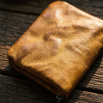 Portefeuille Cuir Tanné Végétal Homme Rétro | VALMONT VALMONT