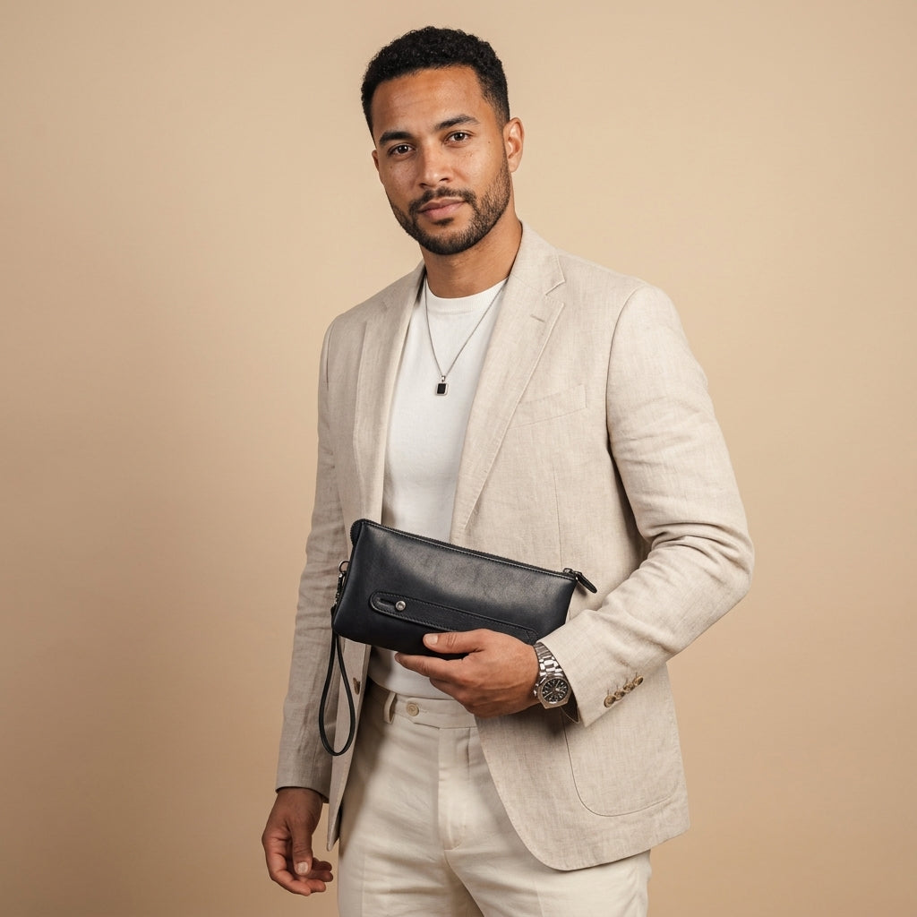 Pochette "Maîtrise" Cuir véritable homme | Valmont