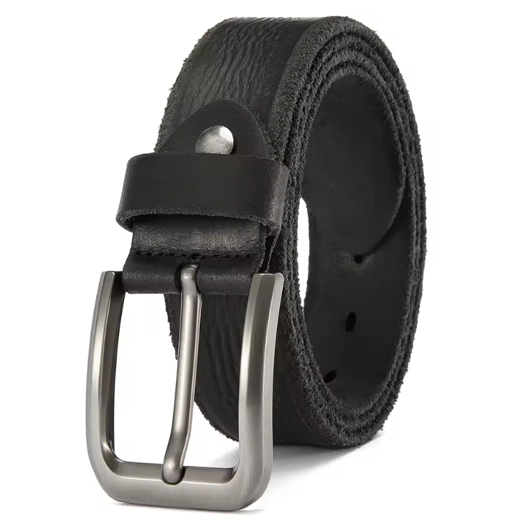 Ceinture en cuir noir "Le Faubourg" VALMONT