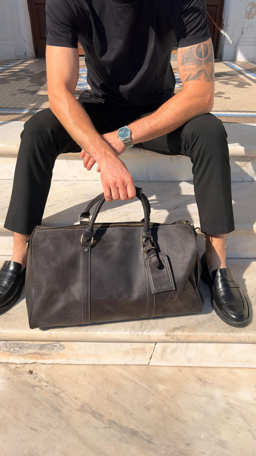 Paolo portant Sac weekender noir