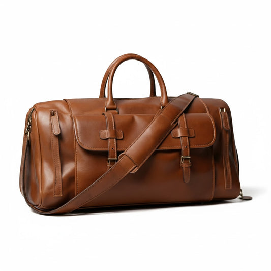Sac Weekender VALMONT – Cuir Crazy Horse Marron