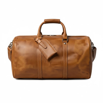 Sac Weekender VALMONT Cuir Pleine Fleur Marron, vue principale