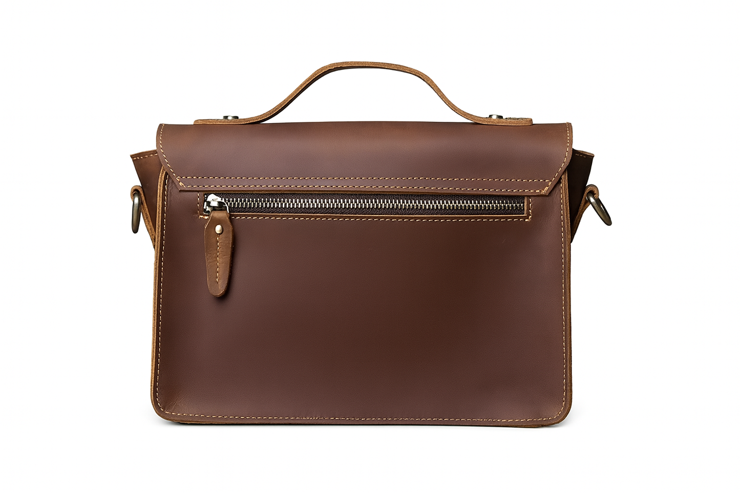 Sac Messager Rétro en Cuir Crazy Horse