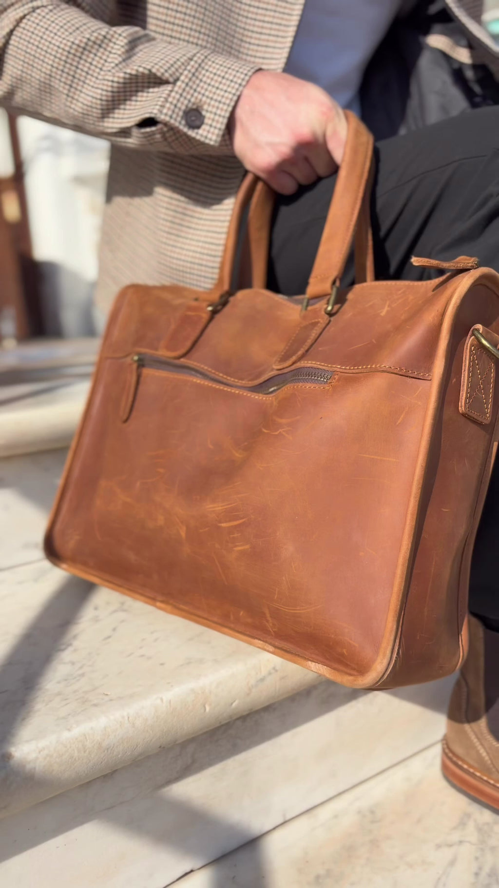 Porte-Documents en Cuir Cognac | VALMONT
