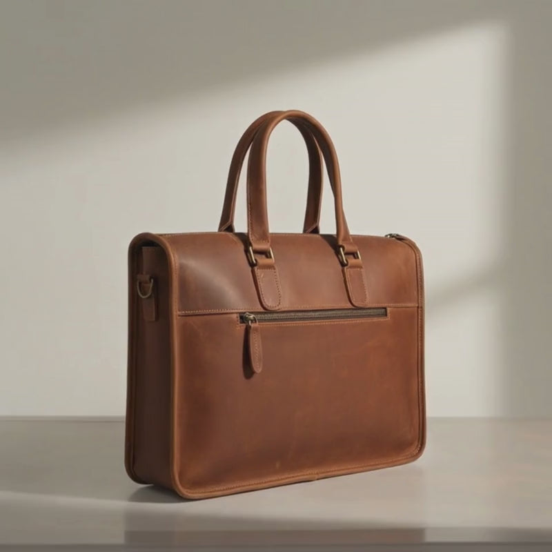 Porte-Documents en Cuir Cognac | VALMONT