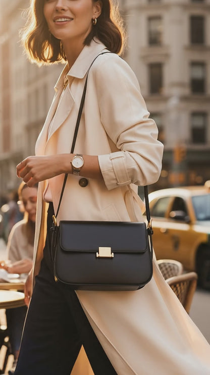Sac Épaule Valmont Tofu – Cuir Véritable Femme