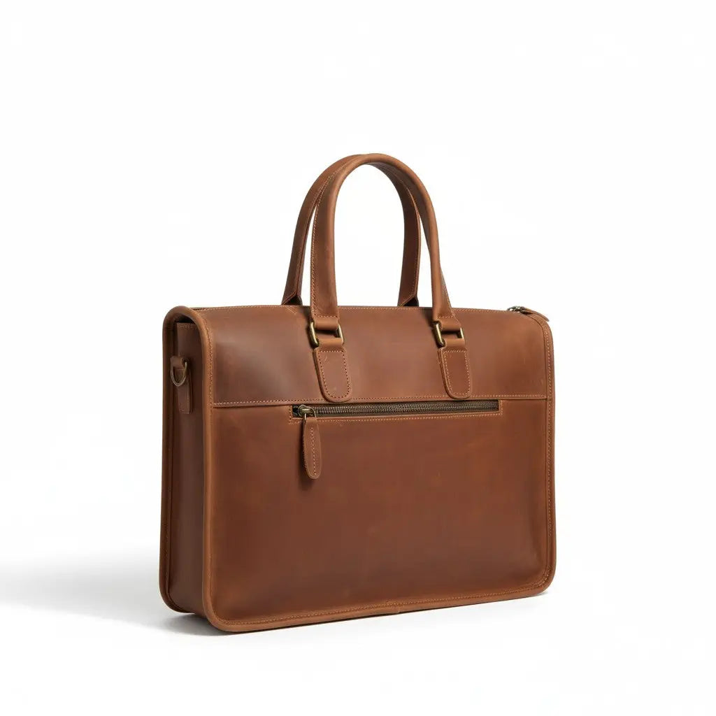 Porte-Documents Cuir Pleine Fleur Cognac VALMONT, vue principale