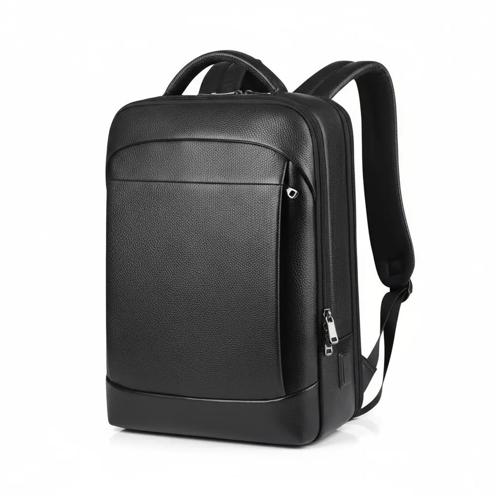 Sac à Dos Urbain Cuir Noir VALMONT, vue principale