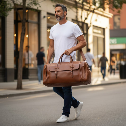 Sac Weekender VALMONT – Cuir Crazy Horse Marron