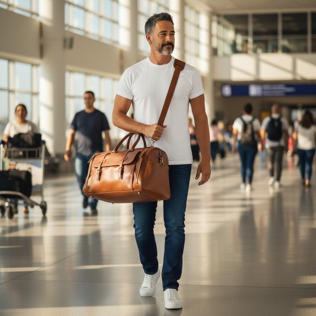 Sac Weekender VALMONT – Cuir Crazy Horse Marron